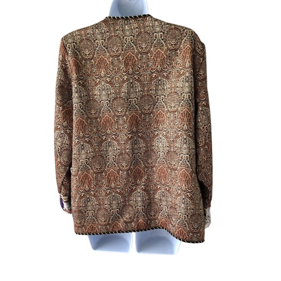 Vtg Colorful Patchwork Button Front Jacket Unbranded 80's L? - Picture 3 of 12